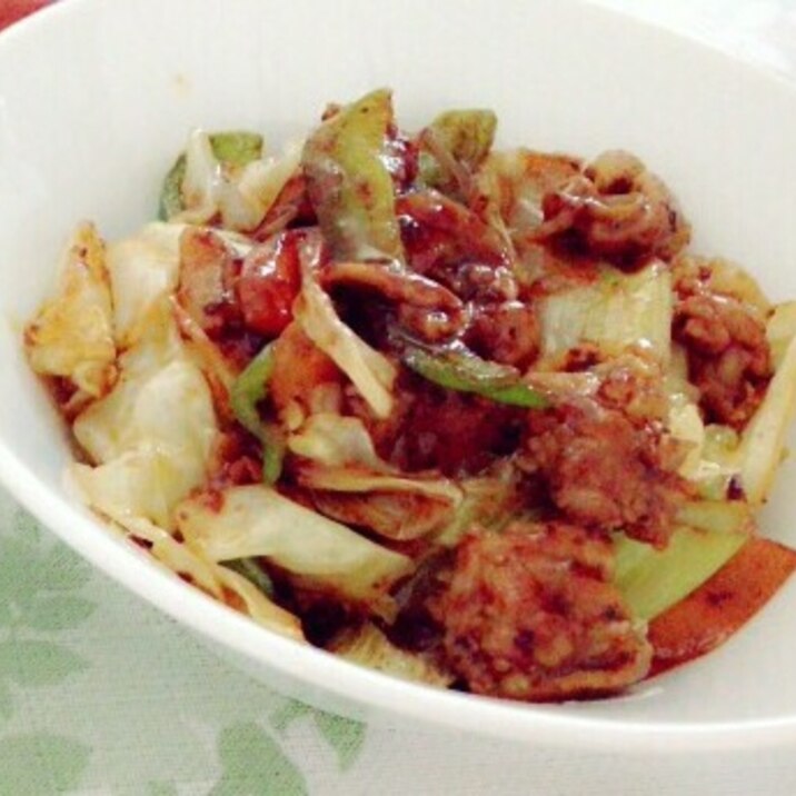 辛くない♡豚こまキャベツの回鍋肉風